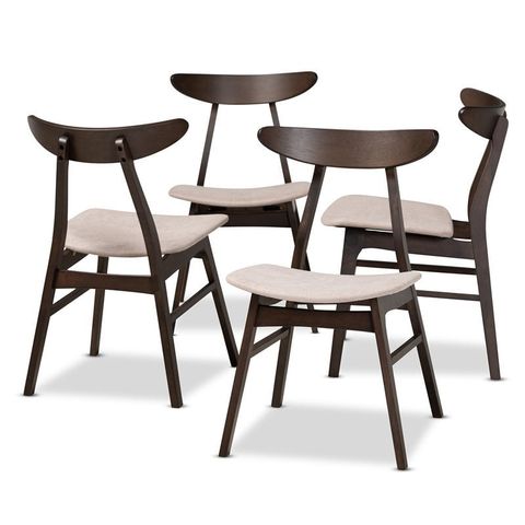 Baxton Studio Britte Dark Oak Wood Dining Chairs In Beige - Set Of 4 ... inside Baxton Studio Britte Dark Oak Finished Square Wood Dining Table In Brown